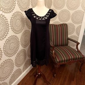 Black babydoll style dress: cotton and silk